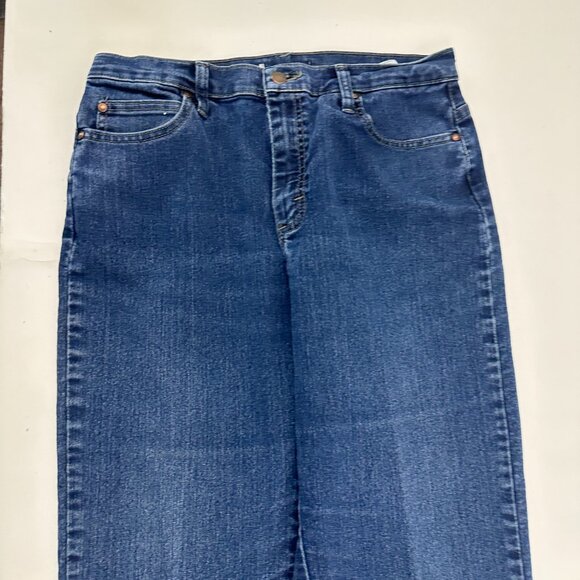 Lee Straight Leg Women's size 12 Dark Wash Blue Denim Jeans - Picture 2 of 4